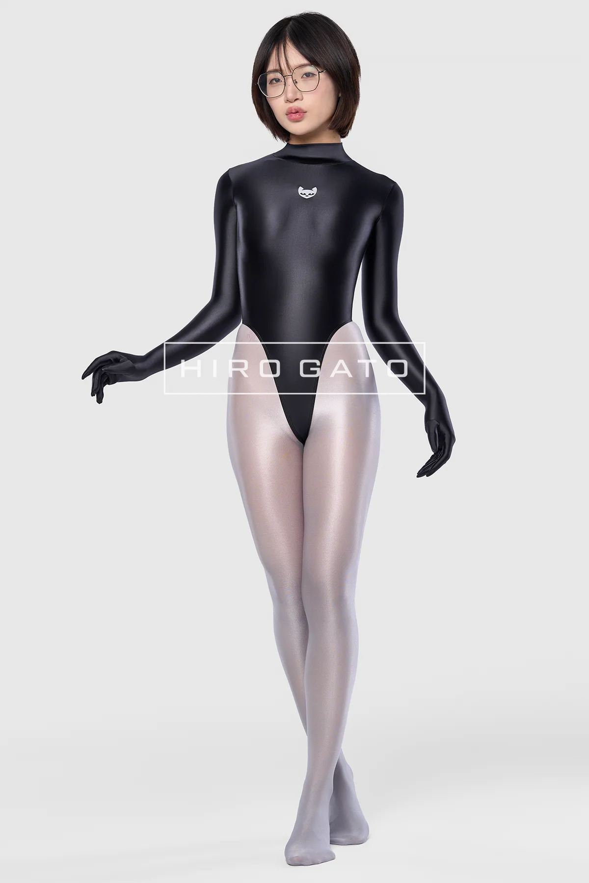 Satin Spandex Leotard Black Satin Spandex Leotard Black