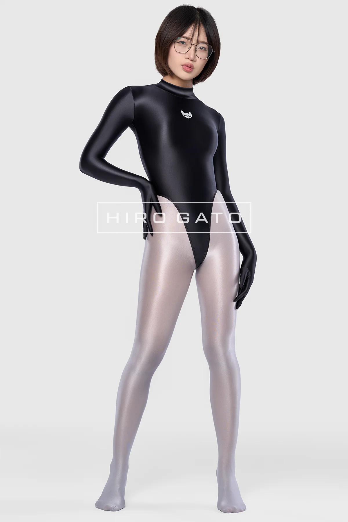 Satin Spandex Leotard Black Satin Spandex Leotard Black