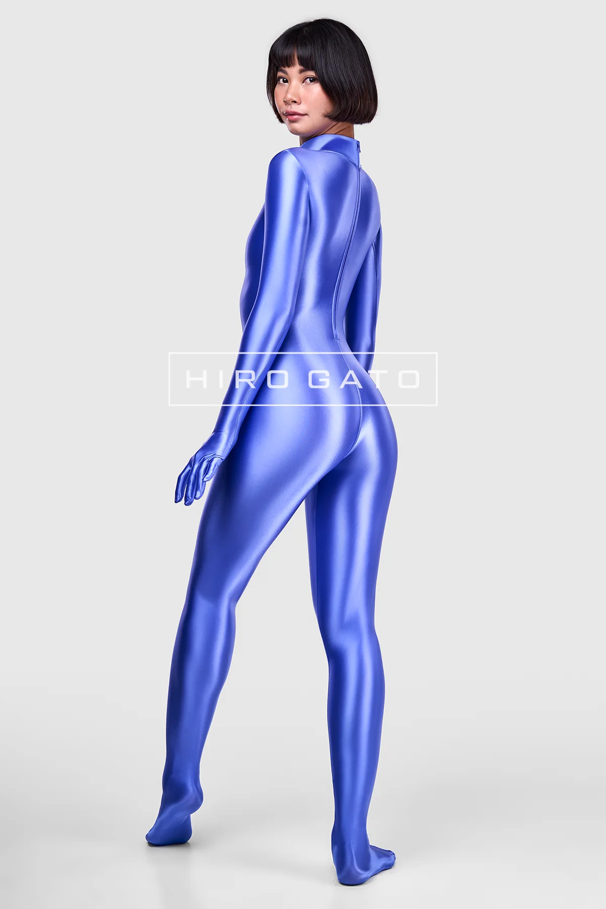 Satin Spandex Catsuit Baja Blue Satin Spandex Catsuit Baja Blue