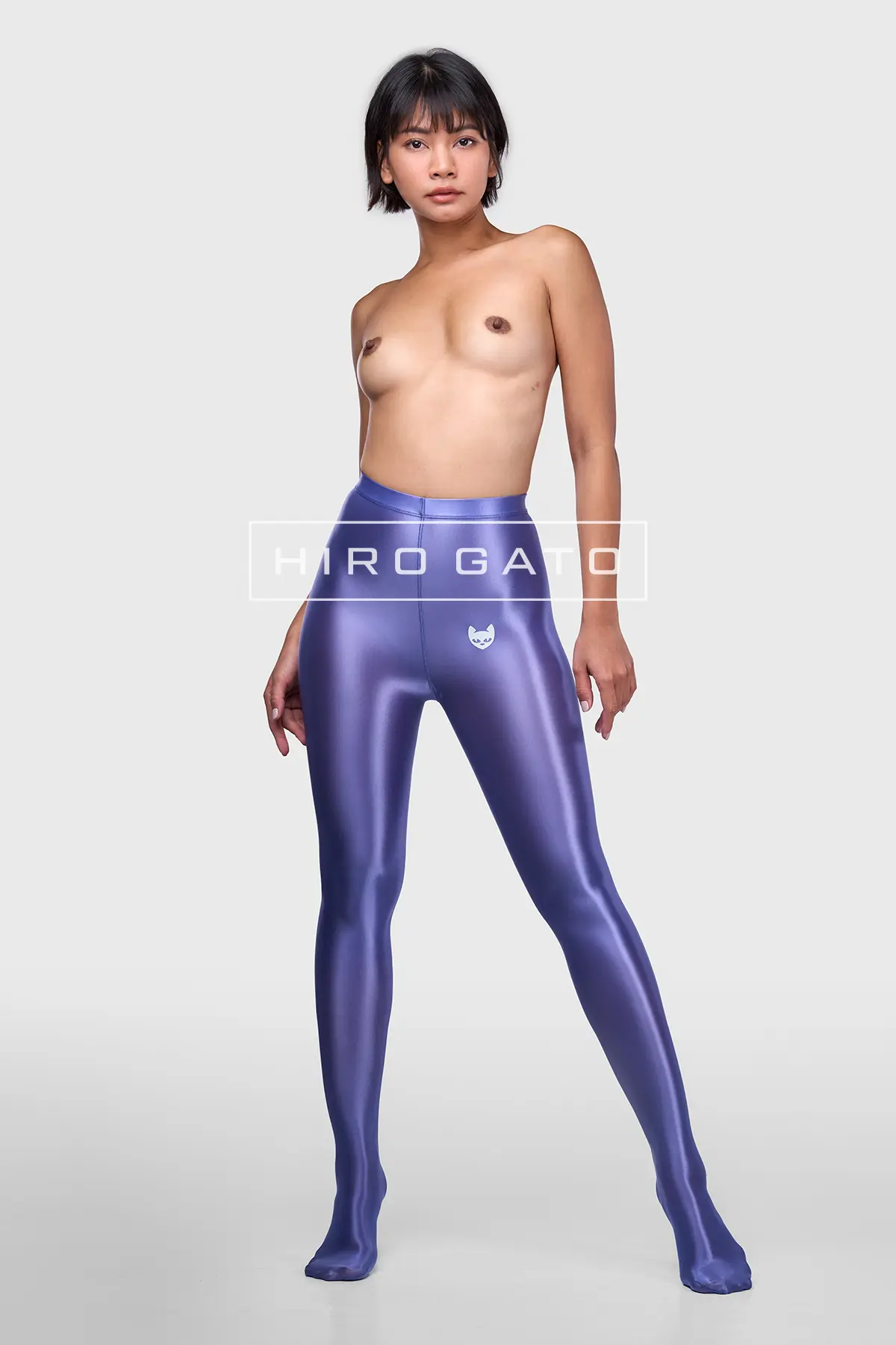 Sheer nylon Leggings Baja Blue Shiny Transparent Sheer nylon Leggings Baja Blue Shiny Transparent