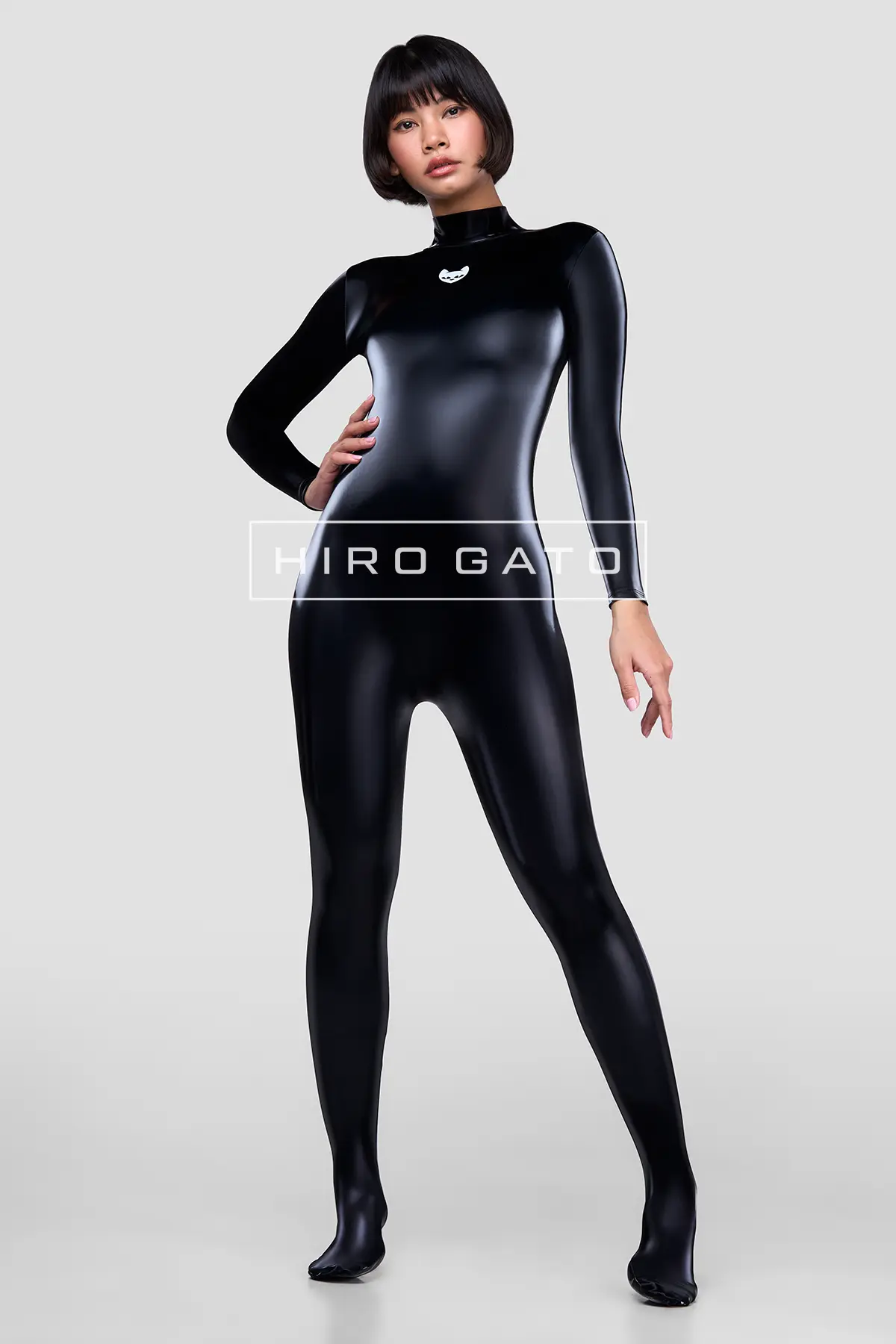 PU Spandex Catsuit Black PU Spandex Catsuit Black