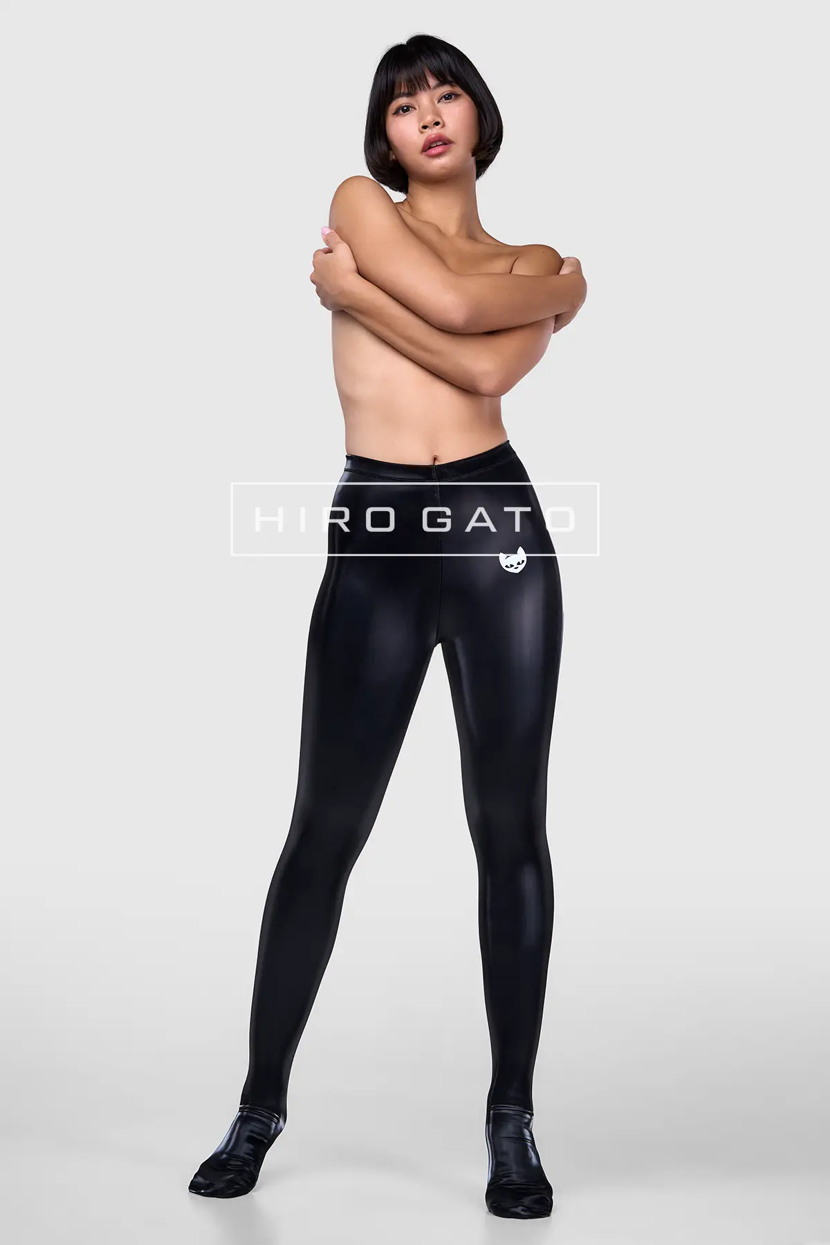 PU Spandex Leggings Black