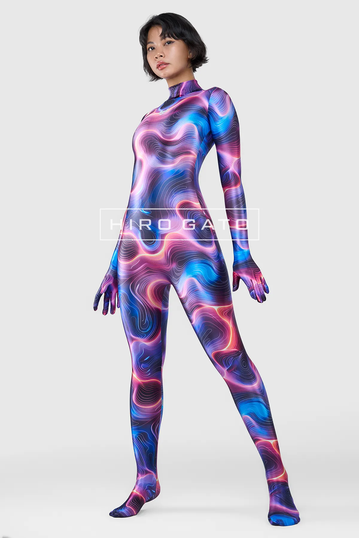Psychedelic Satin Spandex zentai catsuit Shiny Psychedelic Satin Spandex zentai catsuit Shiny