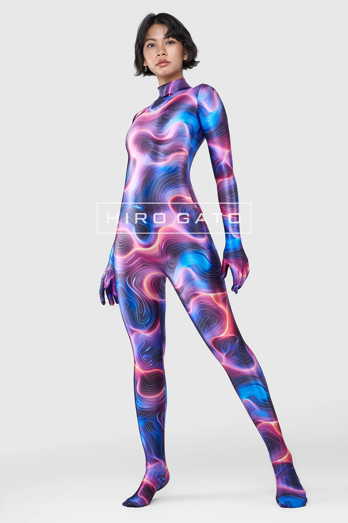 Psychedelic Satin Spandex zentai catsuit Shiny Psychedelic Satin Spandex zentai catsuit Shiny