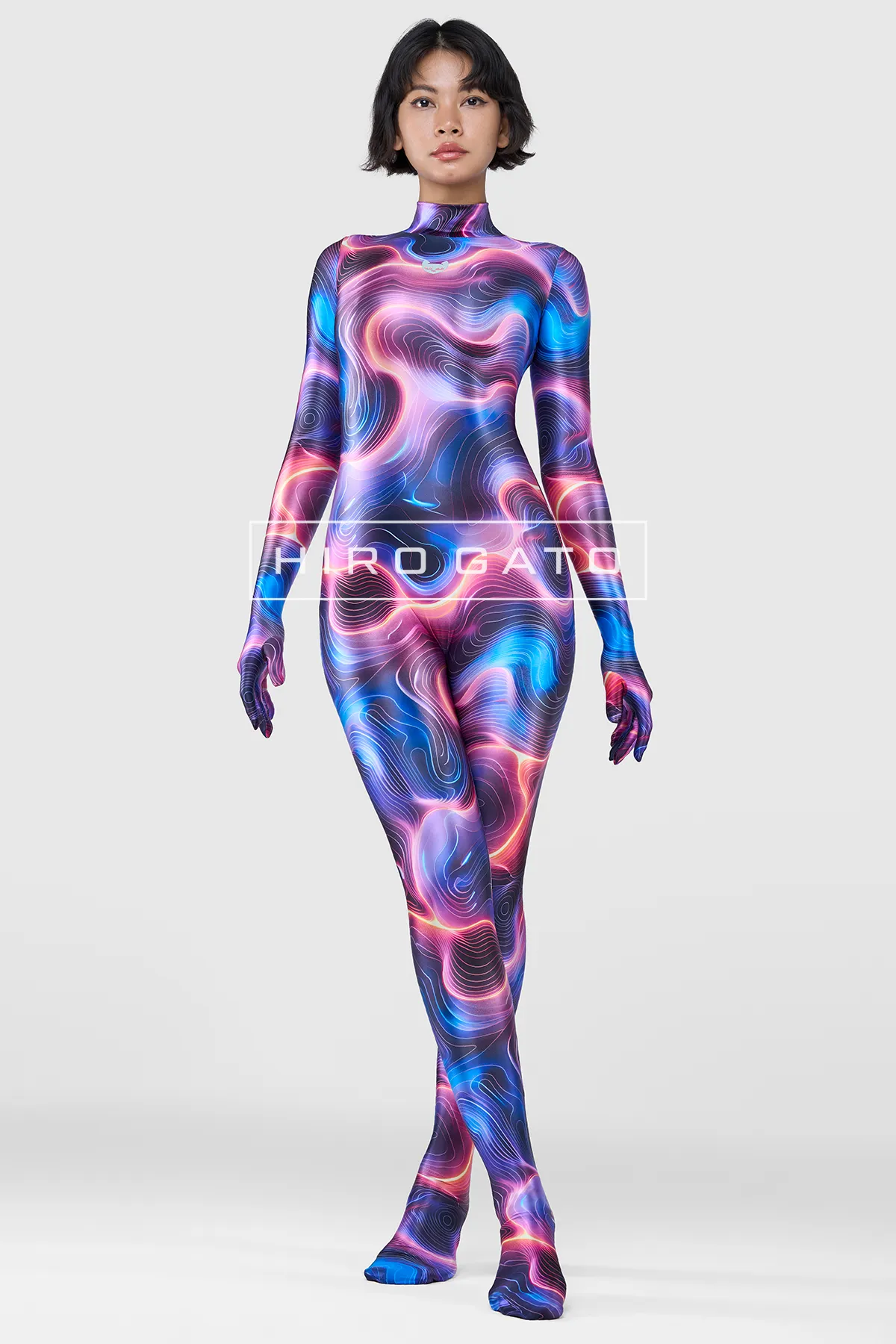 Psychedelic Satin Spandex zentai catsuit Shiny Psychedelic Satin Spandex zentai catsuit Shiny