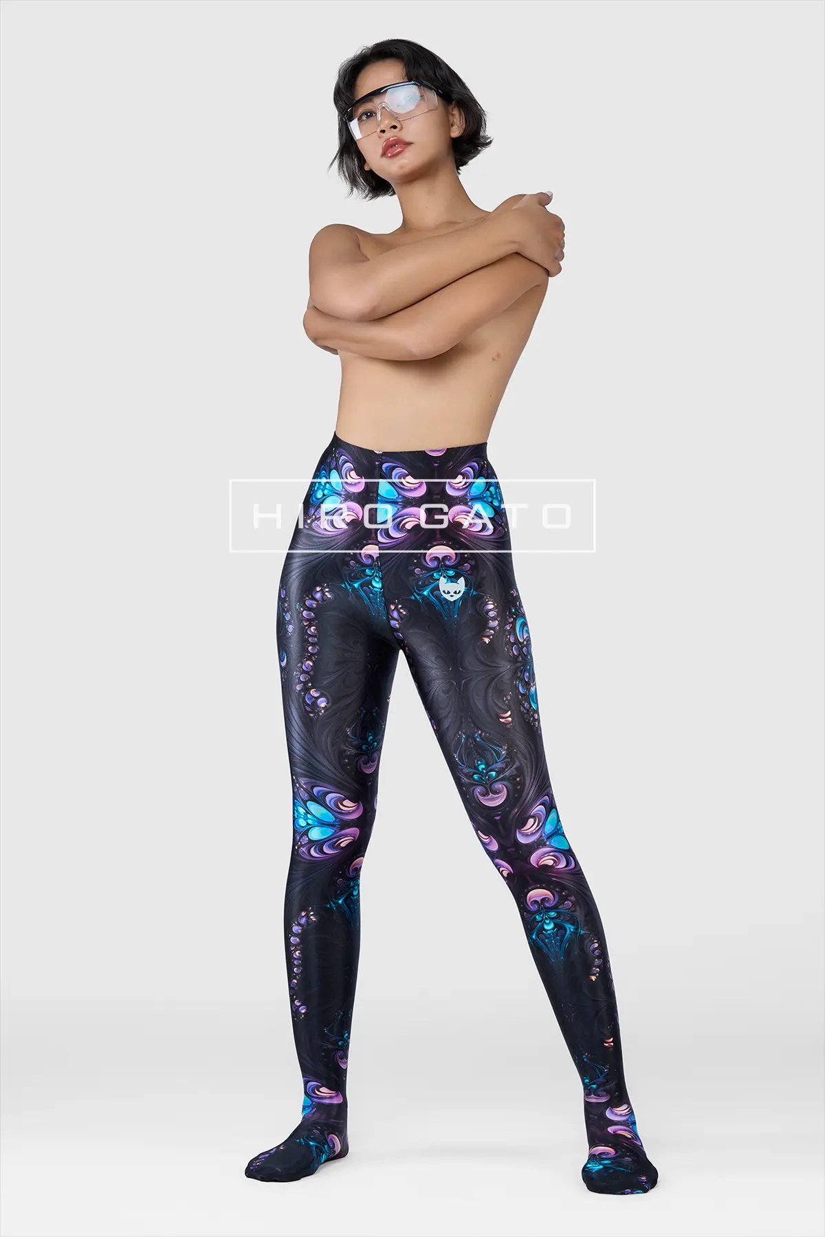 Shiny psychedelic lycra leggings