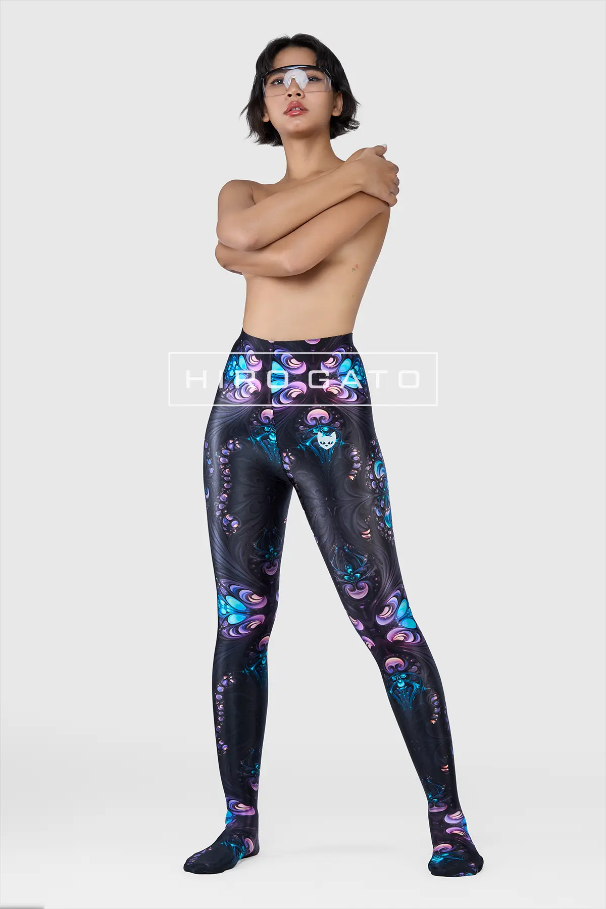 Shiny psychedelic lycra leggings