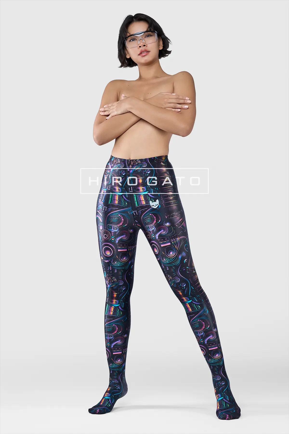 Shiny satin lycra leggings spandex