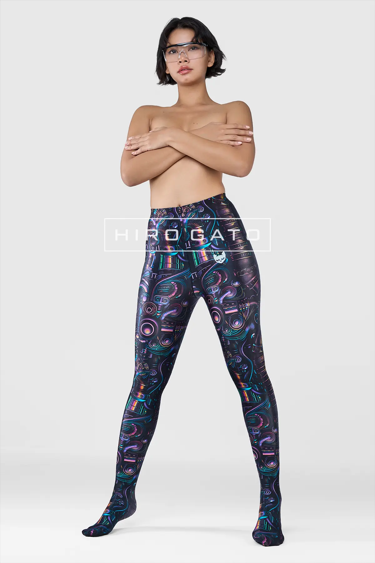 Shiny satin lycra leggings spandex