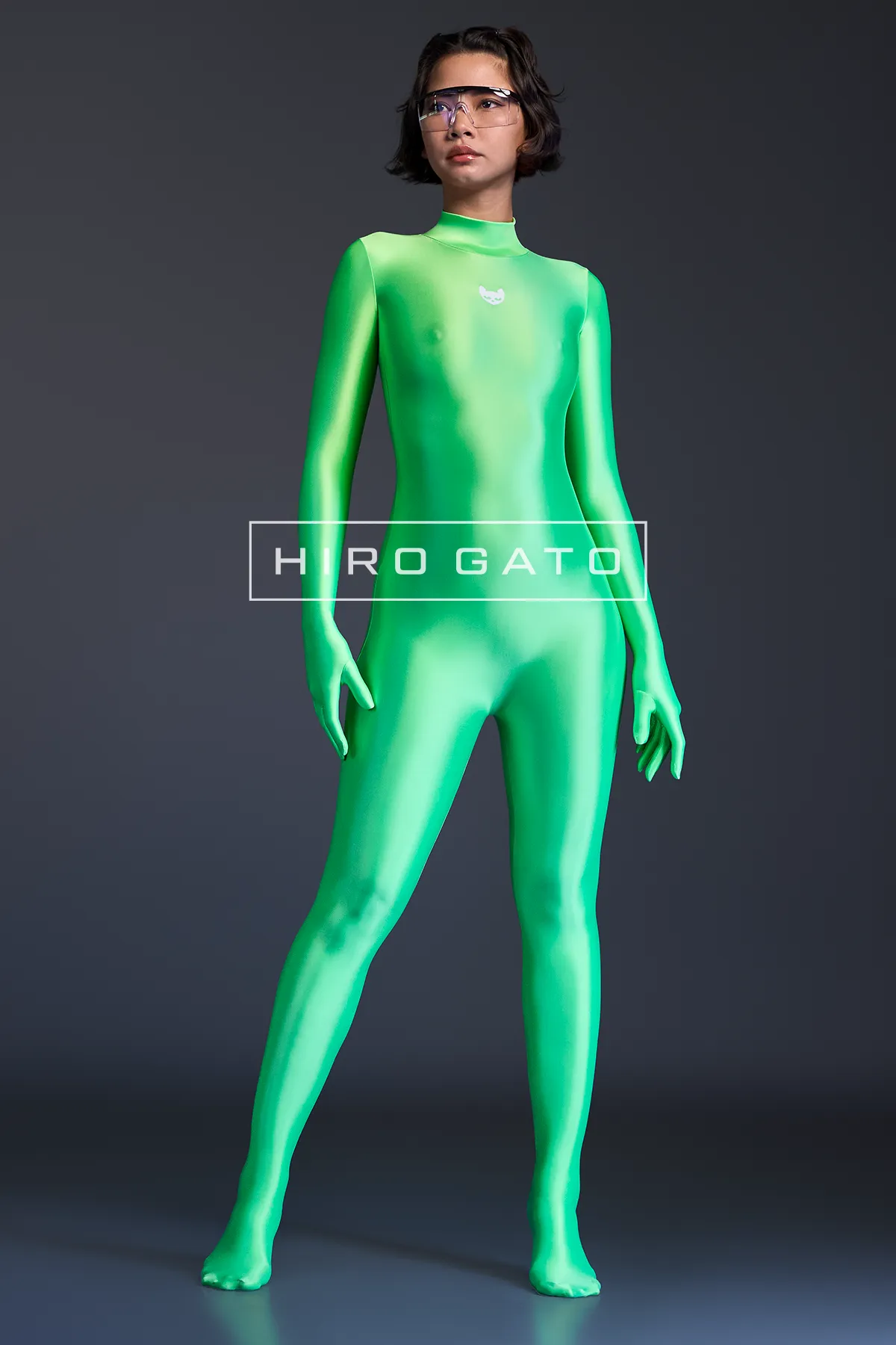 Neon UV Green Blacklight Catsuit Zentai Bodysuit Festival