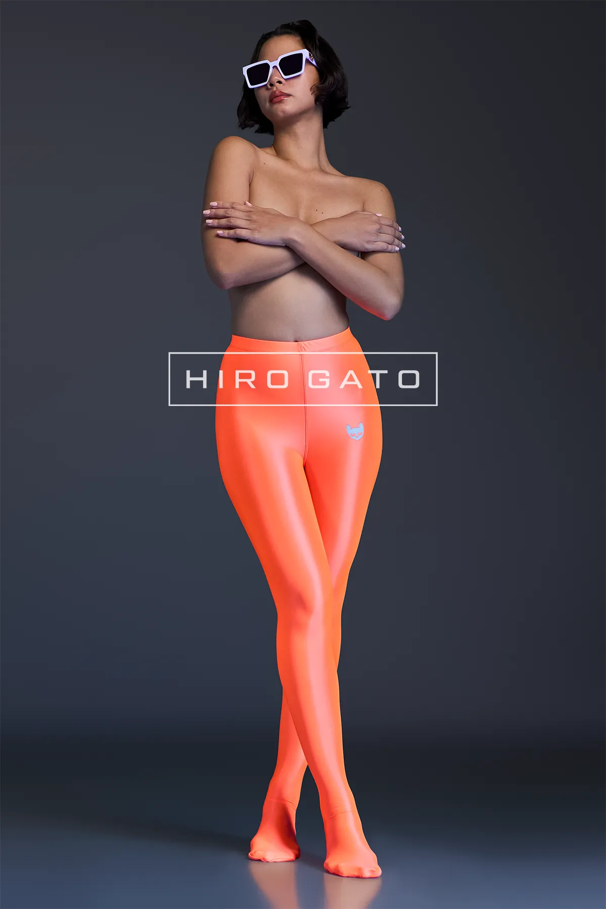 Neon UV Orange Blacklight Leggings
