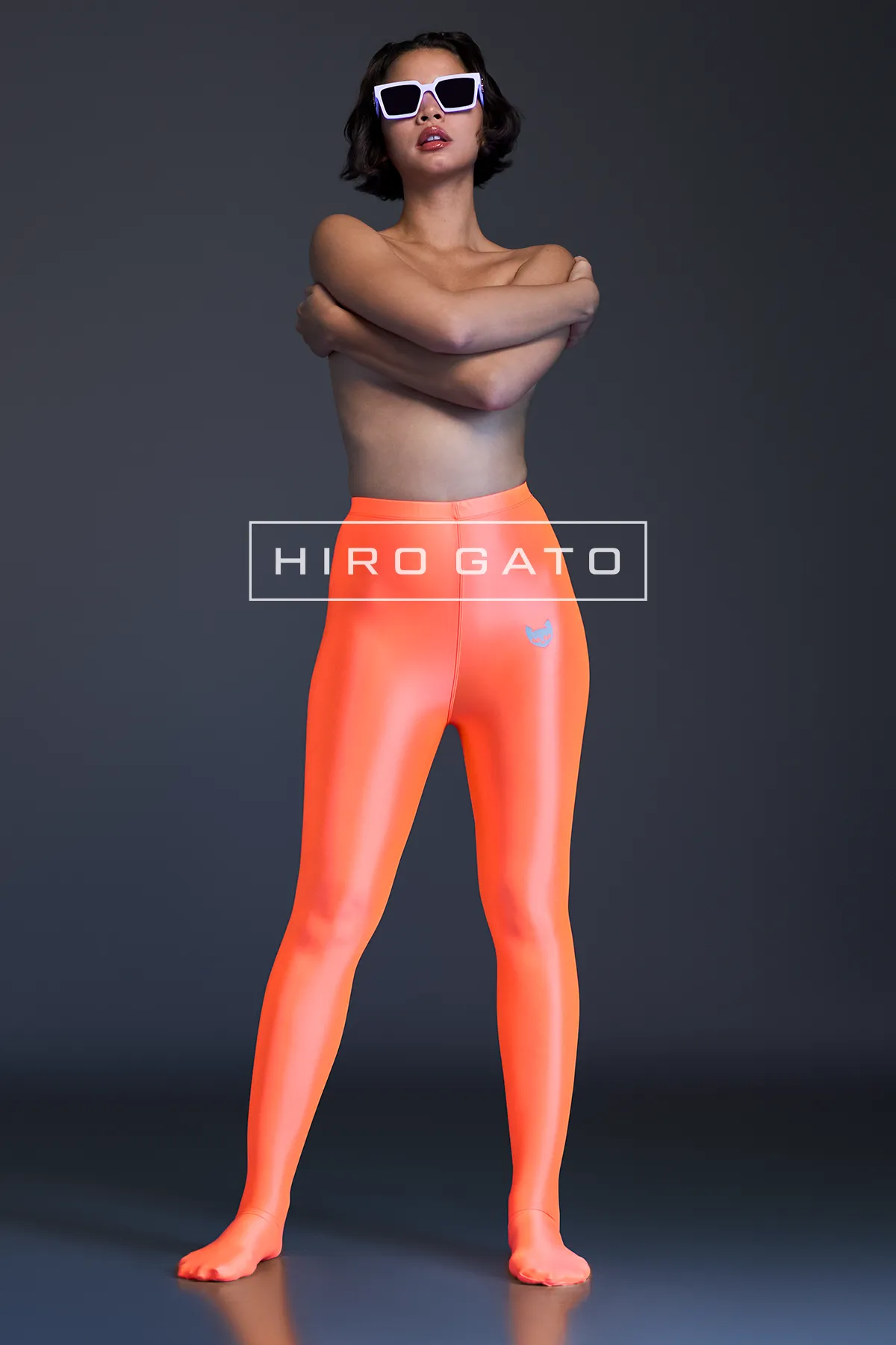 Neon UV Orange Blacklight Leggings