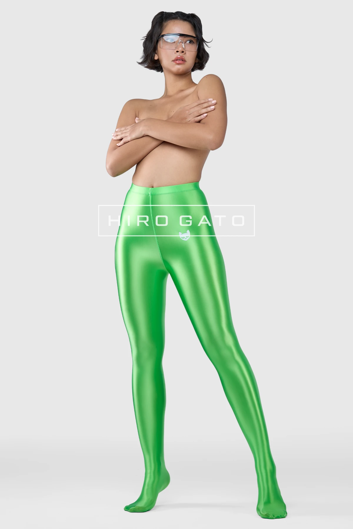 SI-LE-022-04 Neon UV Green Fluorescent Blacklight Leggings Festival Rave