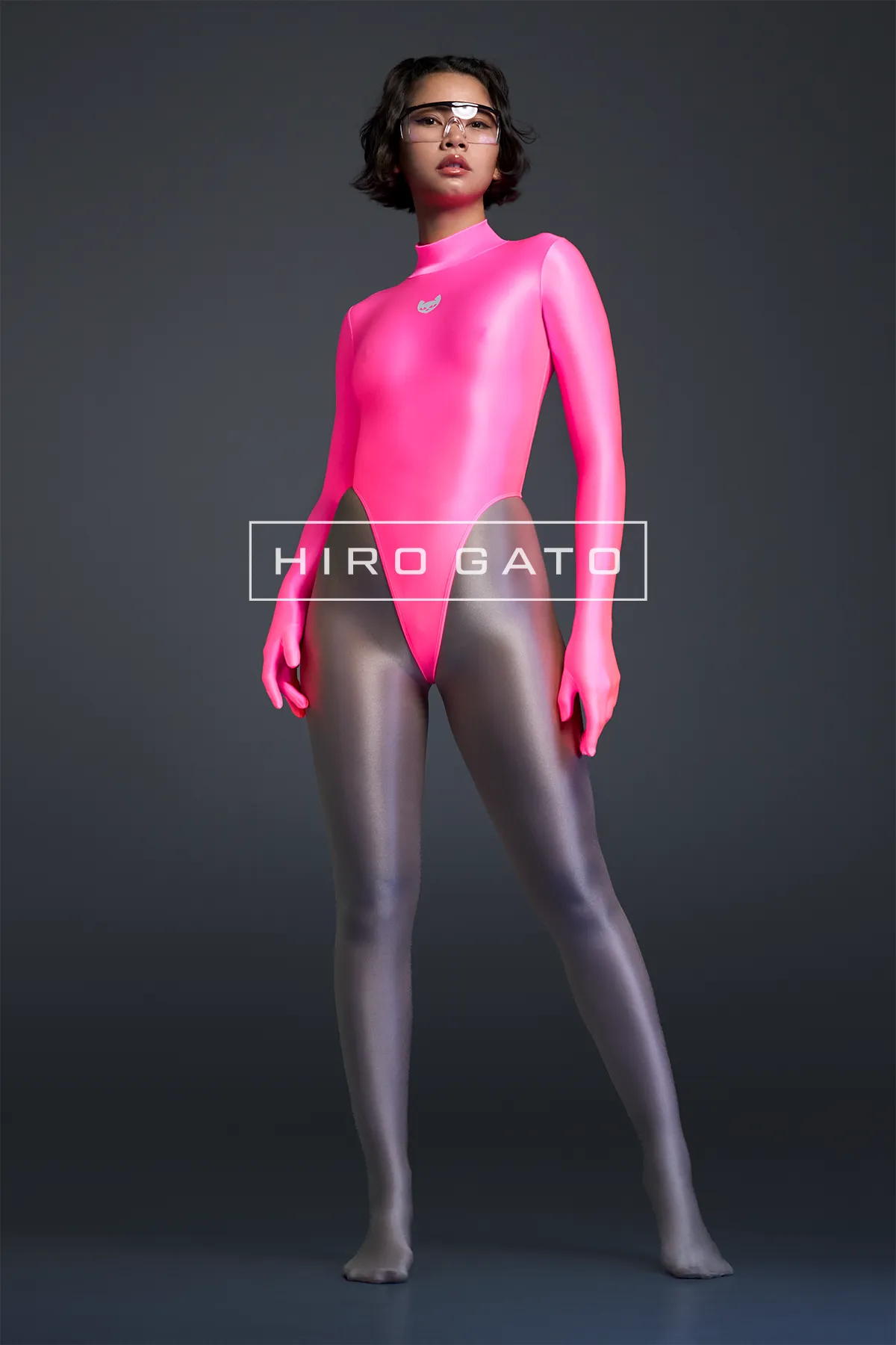 Neon UV Pink Blacklight Leotard High Leg