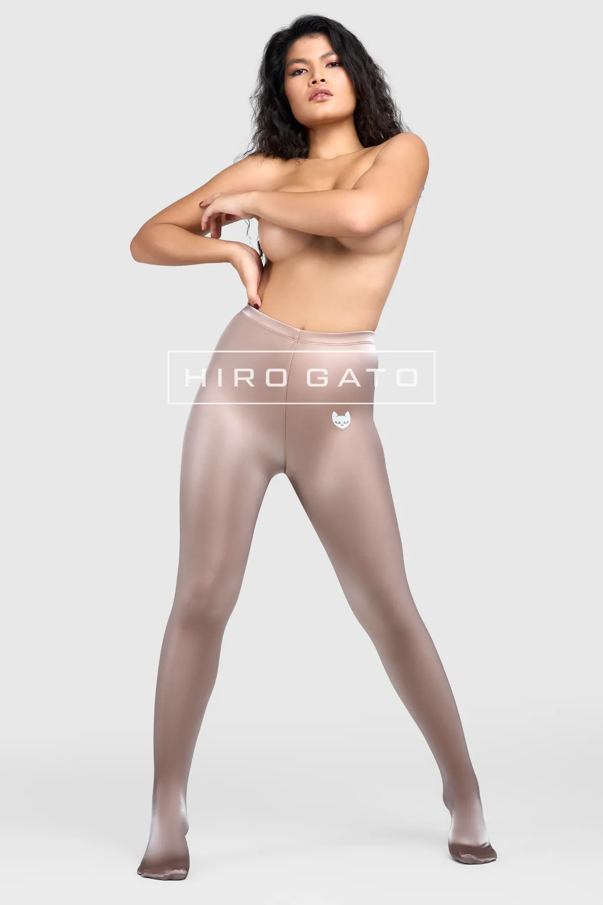 Sharkskin PU Spandex Leggings Champagne