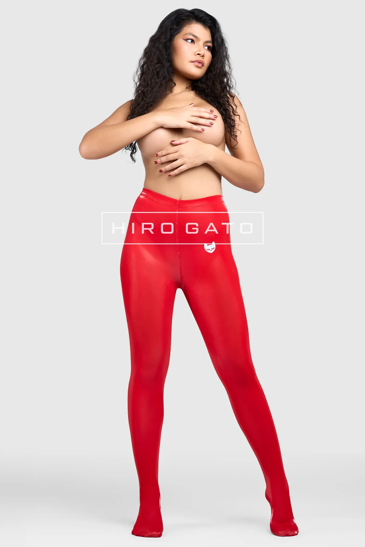 Sharkskin PU Spandex Leggings Red