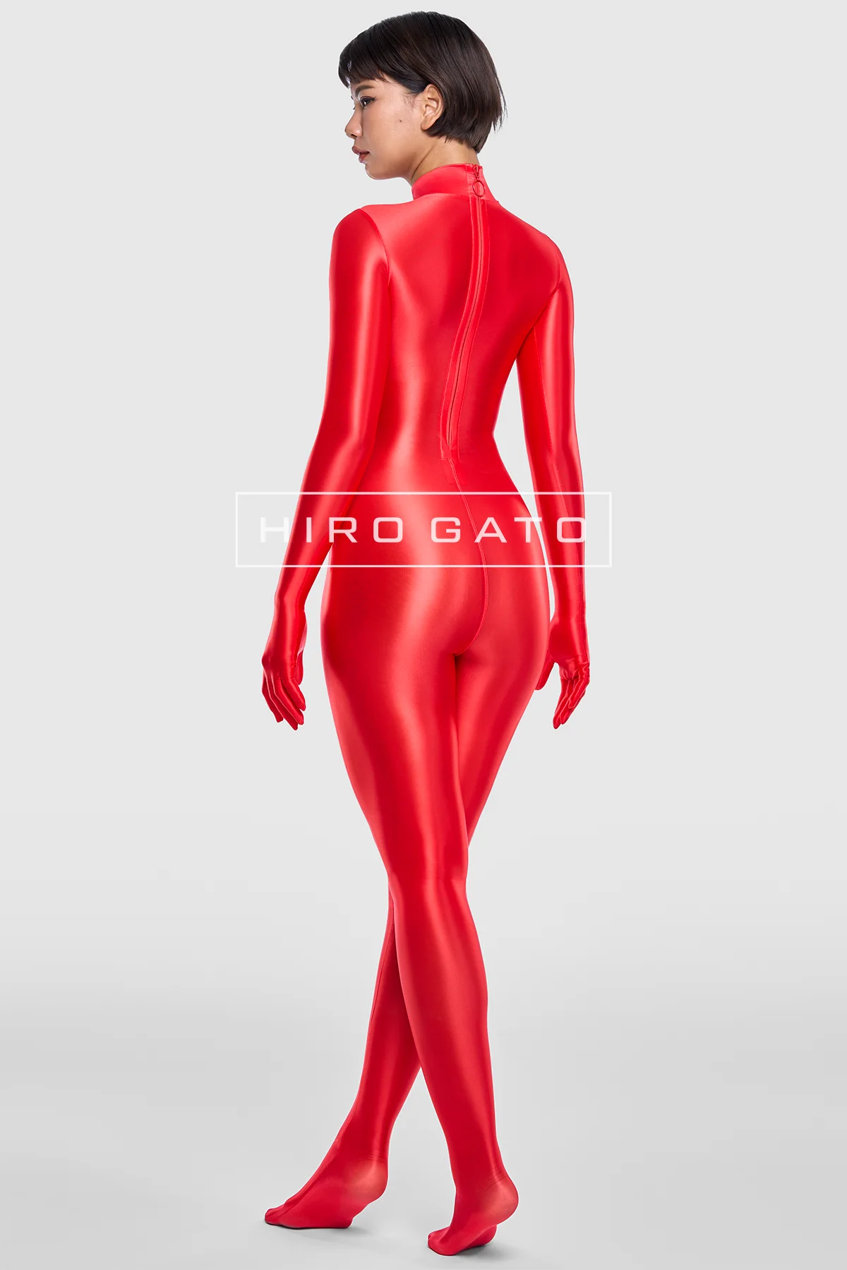 Sheer Nylon Catsuit Red Zentai Pantyhose Tights full Body Sheer Nylon Catsuit Red Zentai Pantyhose Tights full Body