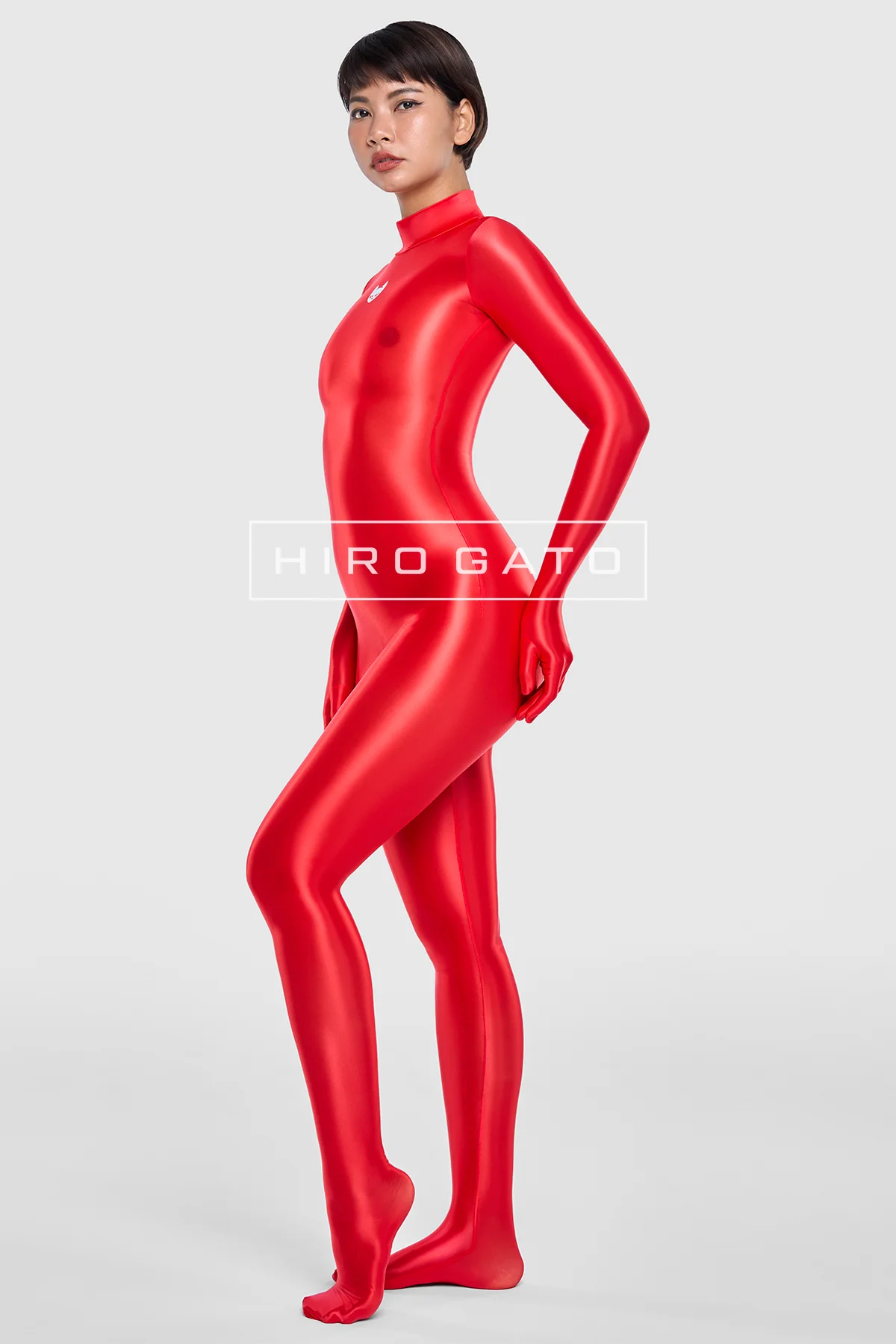 Sheer Nylon Catsuit Red Zentai Pantyhose Tights full Body Sheer Nylon Catsuit Red Zentai Pantyhose Tights full Body