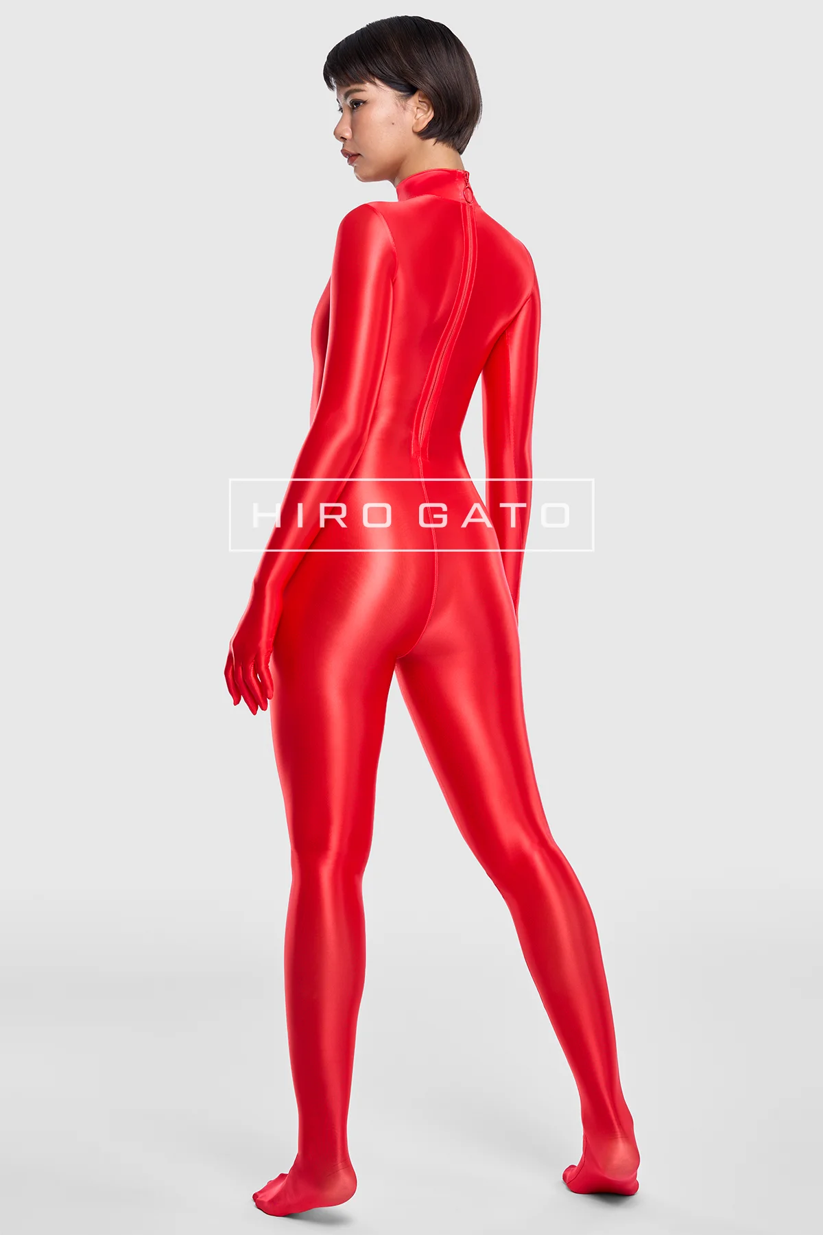 Sheer Nylon Catsuit Red Zentai Pantyhose Tights full Body Sheer Nylon Catsuit Red Zentai Pantyhose Tights full Body