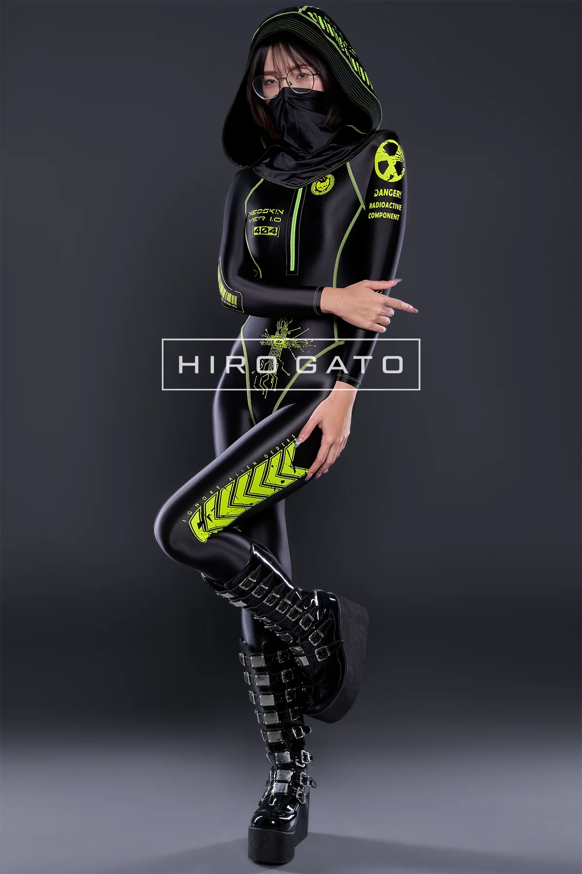 Neoskin Futuristic Cyberpunk Festival Catsuit Shiny Spandex