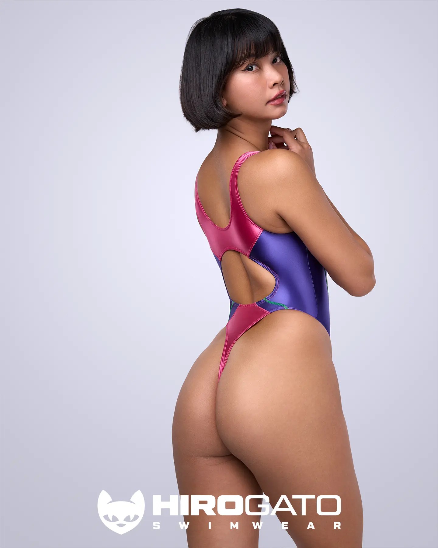 EMT-B-008-02 Thong Swimsuit Rose Blue