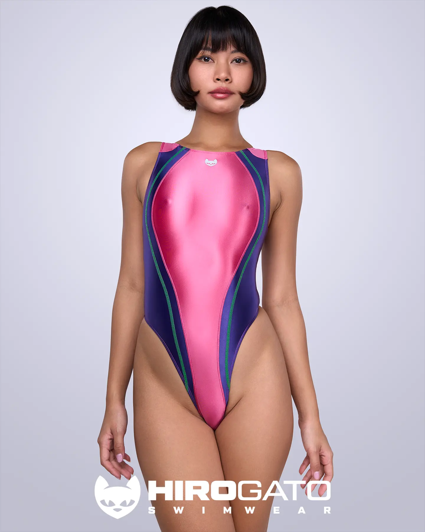 EMT-B-008-03 Thong Swimsuit Rose Blue