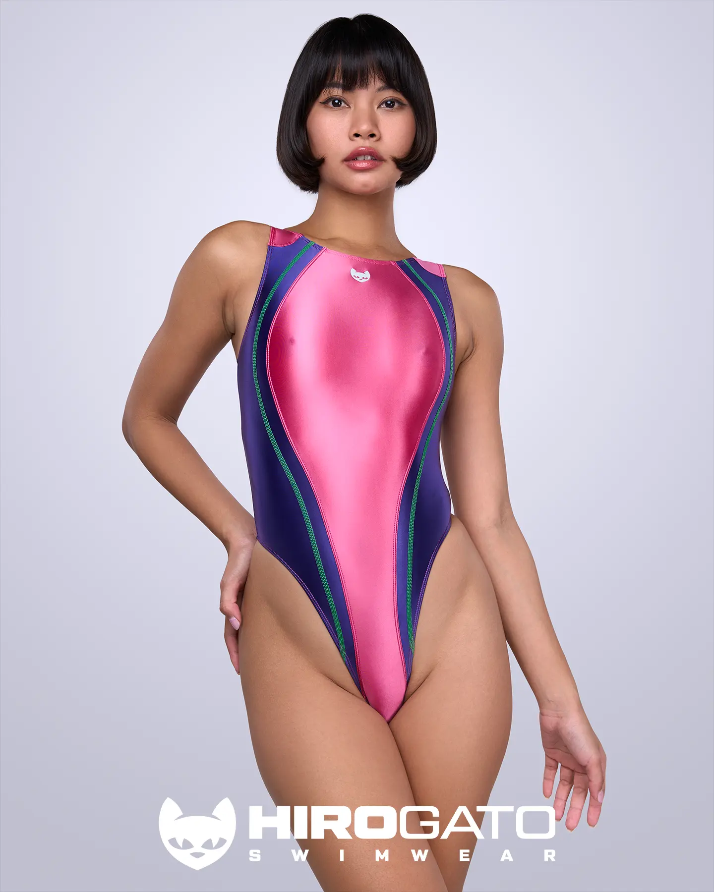 EMT-B-008-04 Thong Swimsuit Rose Blue