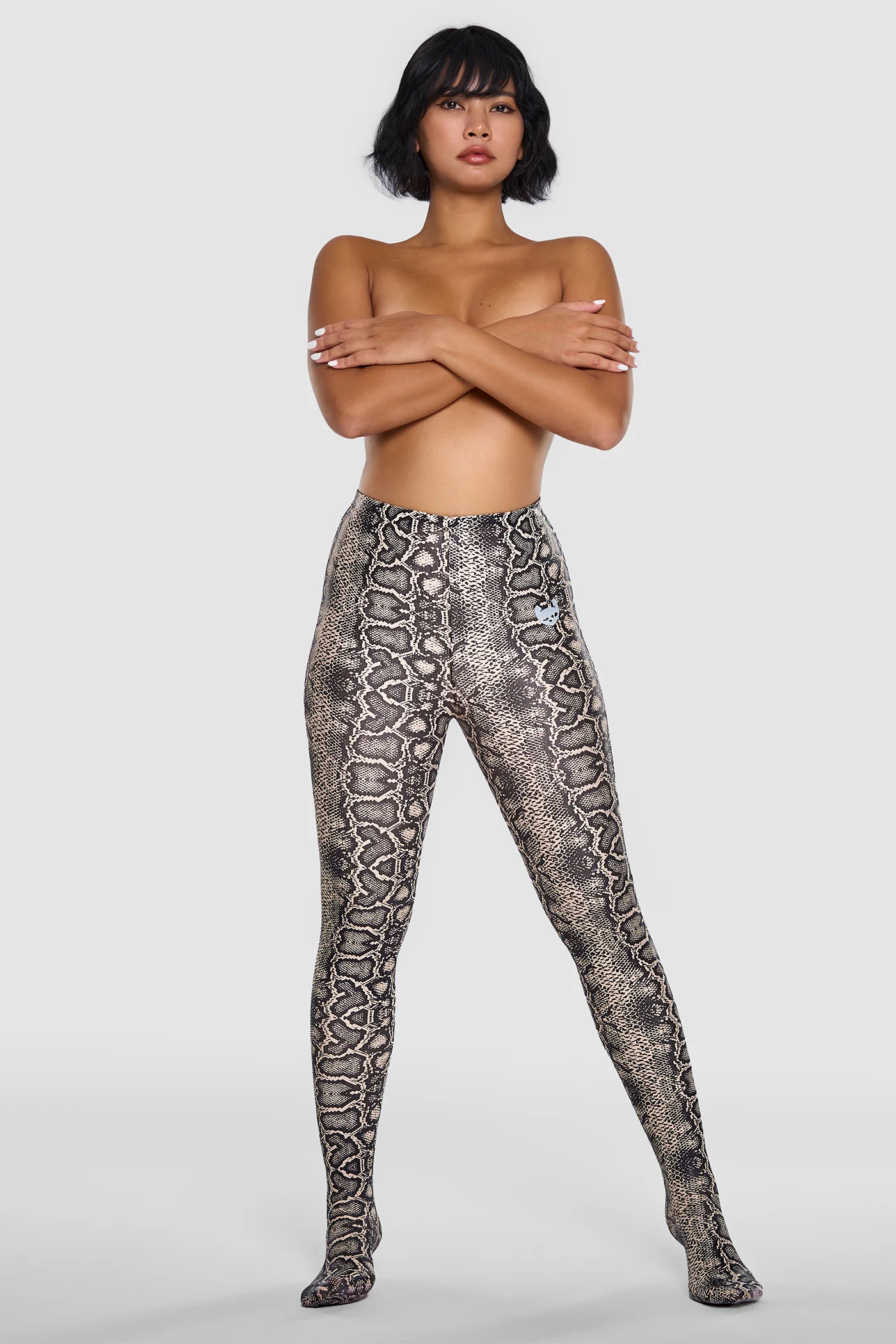 Snakeskin Leggings Beige & Black
