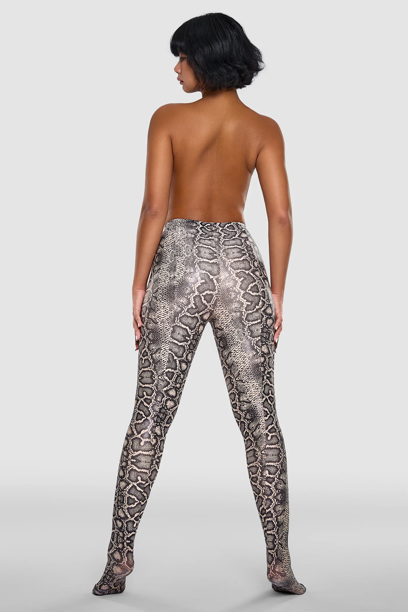 Snakeskin Leggings Beige & Black 07 Made to order snakeskin leggings in beige and black